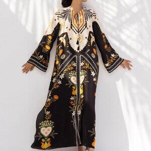 Black Colorblock Kaftan